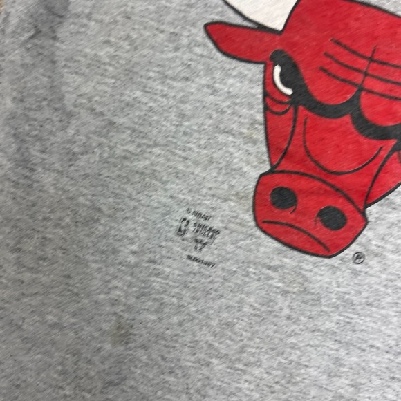 Vintage Chicago Bulls Shirt Mens Medium Gray 1990s Salem Sportswear - Picture 5 of 10